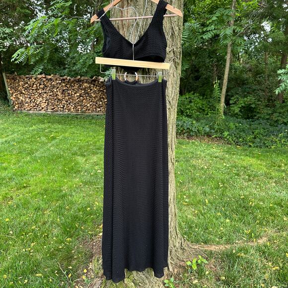 Montce Ky Sleeveless Cutout Dress Black Crochet Size Large NWOT O-Ring - Picture 9 of 16